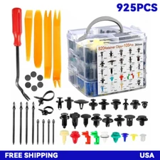 925PCS Car Body Retainer Clips Auto Fasteners Push Trim Pin Rivet Bumper Kit