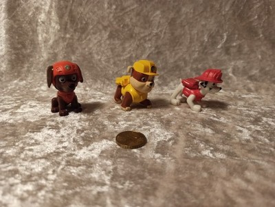3 x Paw Patrol Figur Rubble Marshall Zuma Pencil Topper