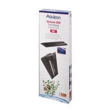 Fish Tank Aquarium LED Deluxe Full Hood Black 30 Inch