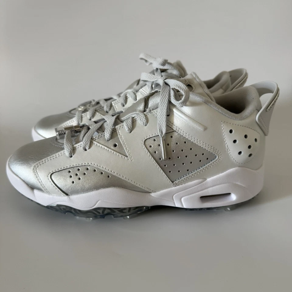 Zapatos de golf Jordan Retro 6 Low G NRG para hombre 8 plateados/blancos FD6719-001 NUEVOS Foto 4 de 4