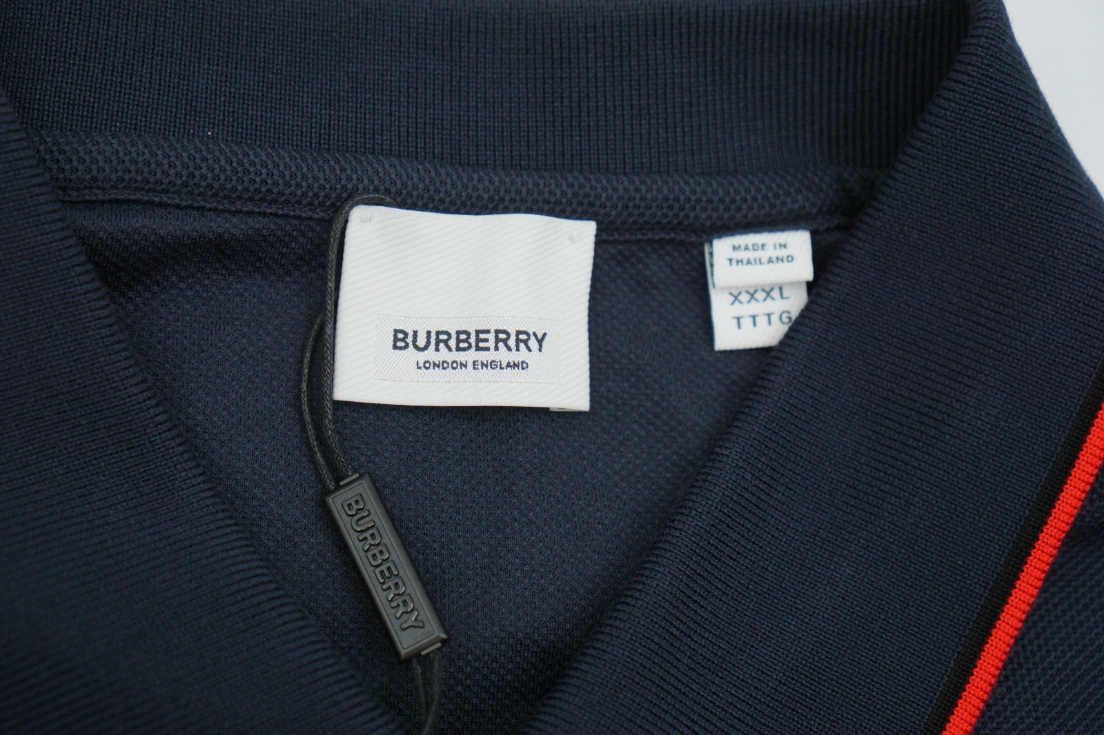 Men Burberry Polo Shirt Pullover Walton Navy Blue Size US48 3XL XXXL image 6