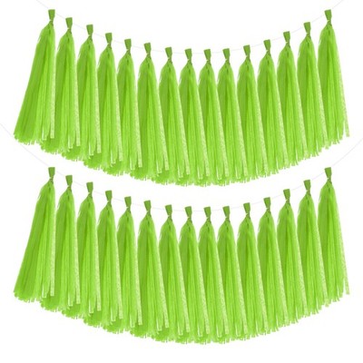 40 Stück hellgrüne Quasten-Girlande 14,6 x 9,4 Zoll für Tissue-Papier