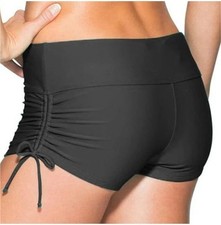 Size 16-18 XL  Micosuza Ruched Tie Side Bikini Swim Shorts Bottoms FMX12AB170
