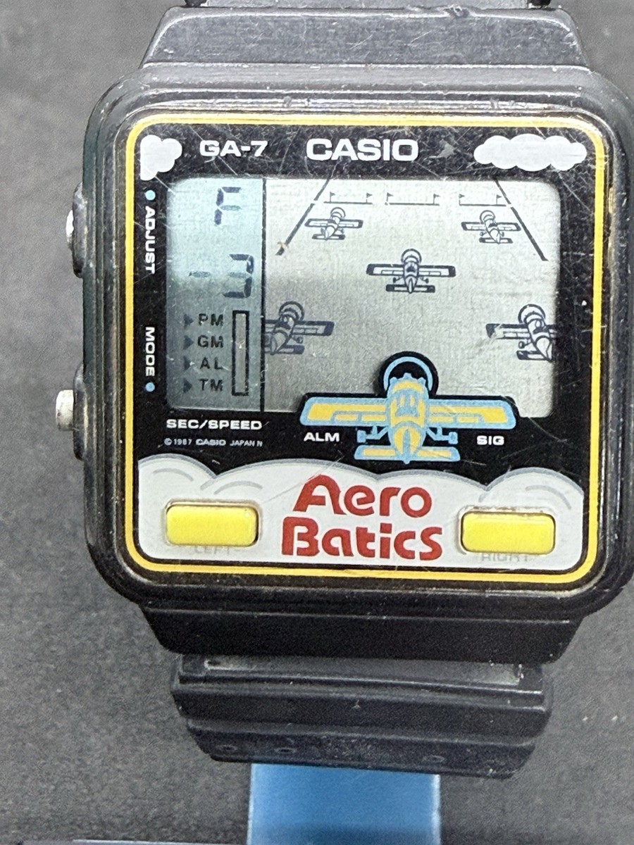Vintage Casio 688 GA-7 Aero Batics Game Wristwatch JAPAN Fully