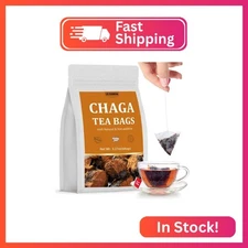 Premium 60 Chaga Tea Bags,100% Pure Siberian Wild Harvest Chaga Mushroom,No Addi
