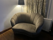 SOFOLOGY PERLE LOVESEAT (2 Seater) ASPHALT GREY WITH WOODEN FEET