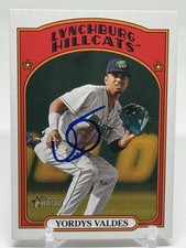 2021 Topps Heritage Minors Yordys Valdes Cleveland Guardians #180 SIGNED