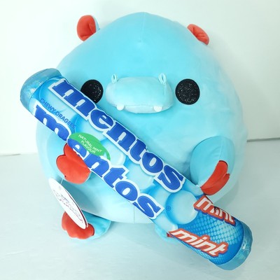 Snackles Mentos Blue Hippo Super Sized Plush Stuffed Animal Glitter Eyes 14'' NEW
