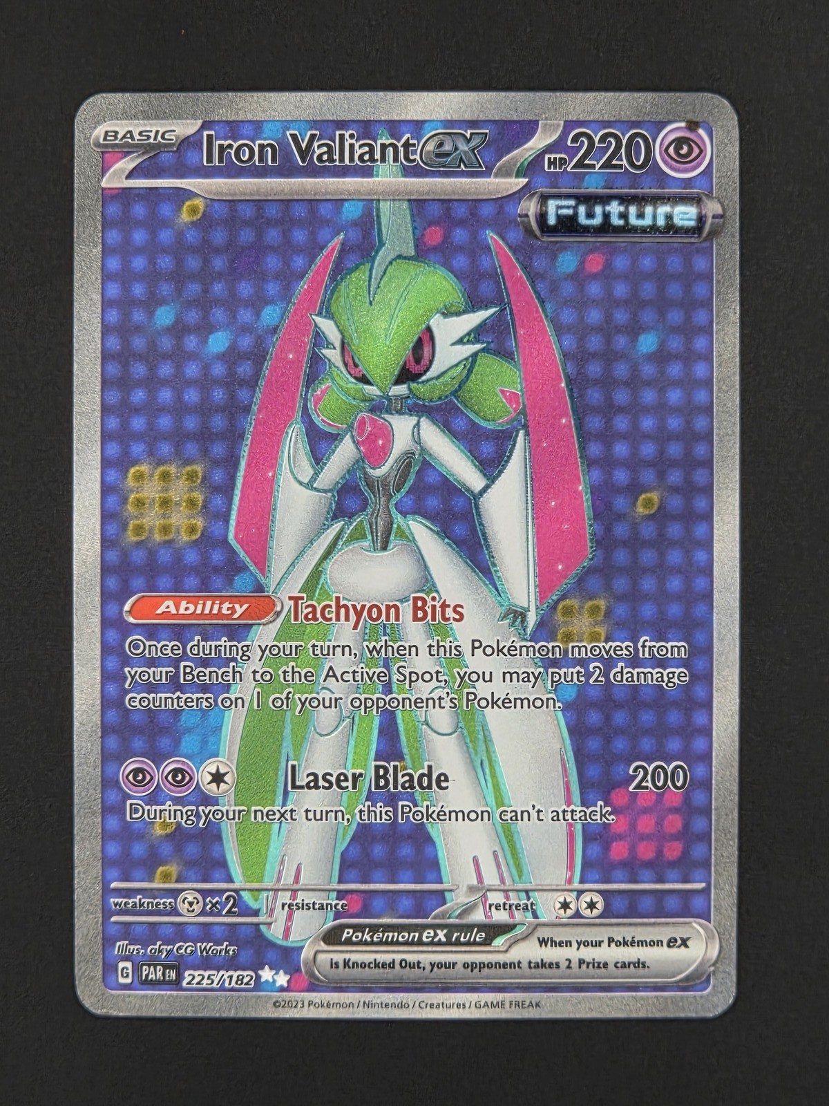 Iron Valiant ex 225/182 Ultra Rare Pokemon TCG SV04: Paradox Rift NM