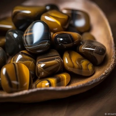 Natural Yellow Tiger's Eye Tumbled Stones Polished Crystal Mineral Specimens