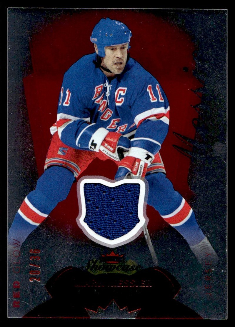 2014-15 Fleer Showcase Red Glow Jersey Mark Messier Auto /36 #63