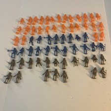 Vintage MPC Space Men Astronaut Figures Lot of 66 Plastic Orange, Blue, Gold
