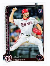 2025 Topps Update Cole Henry RC #US186 Washington Nationals Rookie Card. rookie card picture
