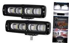 80W 8,000LM Fog Light Off Road Lights - Flush Mount - 6 Inch LED Light Bar