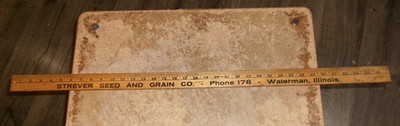 vintage strever seed + grain co. waterman,il. 36''L wood yardstick good used