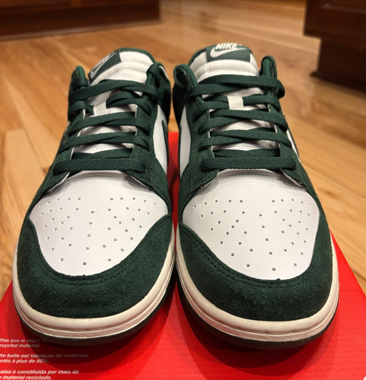 Nike Women's Dunk Low Summit White Gorge Green IB4417 100 Women Size 12 Men 10.5 thumbnail 2
