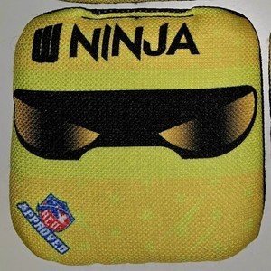 NINJA Cornhole Bags Set Yellow/Black Speed 5/8 Used but Very Nice ACO Stamp