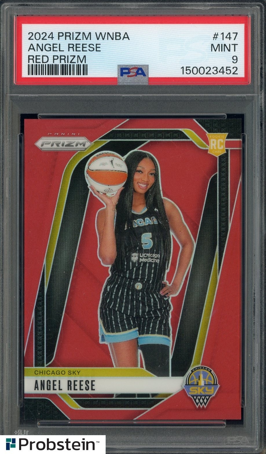 2024 Panini Prizm WNBA Red Prizm #147 Angel Reese RC Rookie PSA 9 MINT