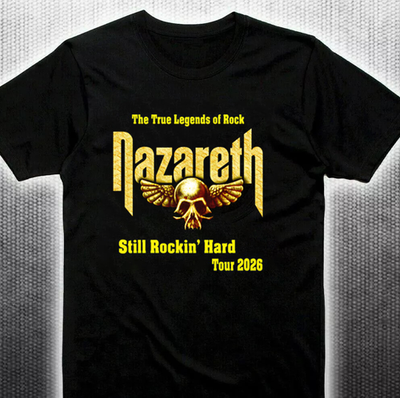 Nazareth Band Still Rockin Hard Tour 2026 Black Cotton Shirt S-5XL