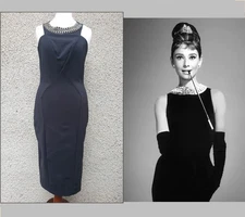 Rare ZARA Jewelled Neckline Bodycon Dress Audrey Style Evening Party RRP £70 M