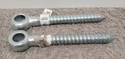 2 NEW Hillman Hardware Essentials Gate Large Screw Eyes / Zinc Plated. 5/8"x5".