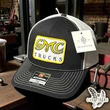 Black & White Richardson 112 Trucker Hat Retro GMC Trucks Embroidered Patch