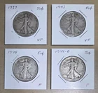 Lot of 4 - Walking Liberty Halves F-VF - 1.45 Troy Ounces of Pure Silver - $2 FV