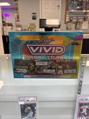 2022-23 Leaf Vivid Basketball Hobby Box 6 Auto Cards Factory Sealed