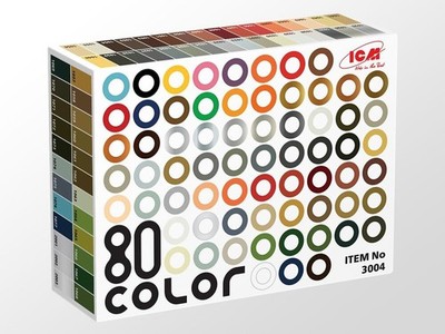 ICM 3004 Acrylic paint set 80tlg (77 Farben + 3 Lacke) 80 x 12 m