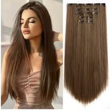 5PCS-30-30A Hair Extensions StrRid Clip in Hair Extension Straight 22"Long