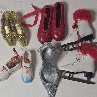 7 Shoe Christmas Tree Ornaments Ballet  Sneakers, High Heels Ceramic, Resin 