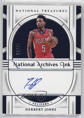 2023-24 Panini National Treasures Archives Ink 23/49 Herbert Jones Auto 1a07
