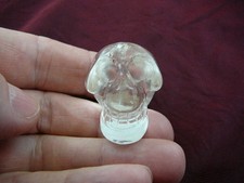 (HH103-L) HUMAN SKULL CLEAR white QUARTZ CRYSTAL I love skulls gemstone carving