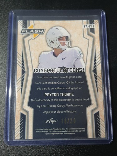 Payton Thorne - Leaf Flash 2022 - Auburn Tigers - Auto - Kaleidoscope - /20 - Bild 3 von 4