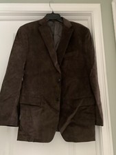 New Calvin Klein Blazer Mens 40R Brown Corduroy Two Button Sport Jacket- Slimfit