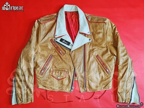š„Vintage 80s BETTY BOOP Tiger Pinup Tribal Retro Leather Racing Jacket M - Picture 10 of 12
