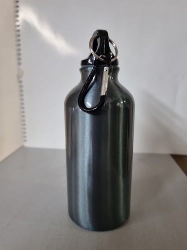 WATER BOTTLE ALUMINUM COLOUR WITH CARABINER SMALL 350 ML RED & GREY FREE POSTAGE - Picture 14 of 14