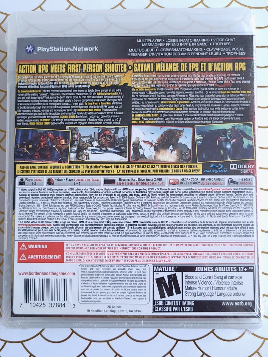 (未使用･未開封品)Borderlands Game of The Year Edition - PS3 Amazon.com: Borderlands Game of the Year - PlayStation 3