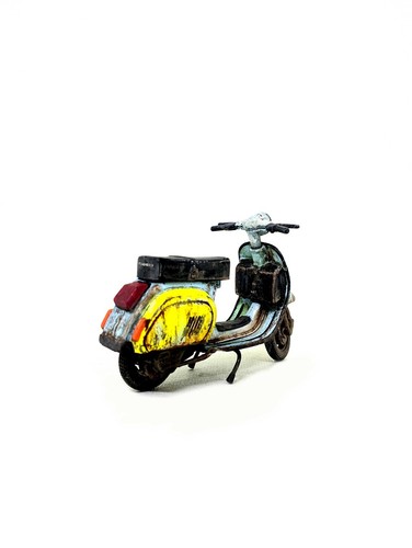 DIECAST CUSTOM RUSTY WELLY NEX VESPA PX 2016 BLUE 1:18 - Picture 3 of 4