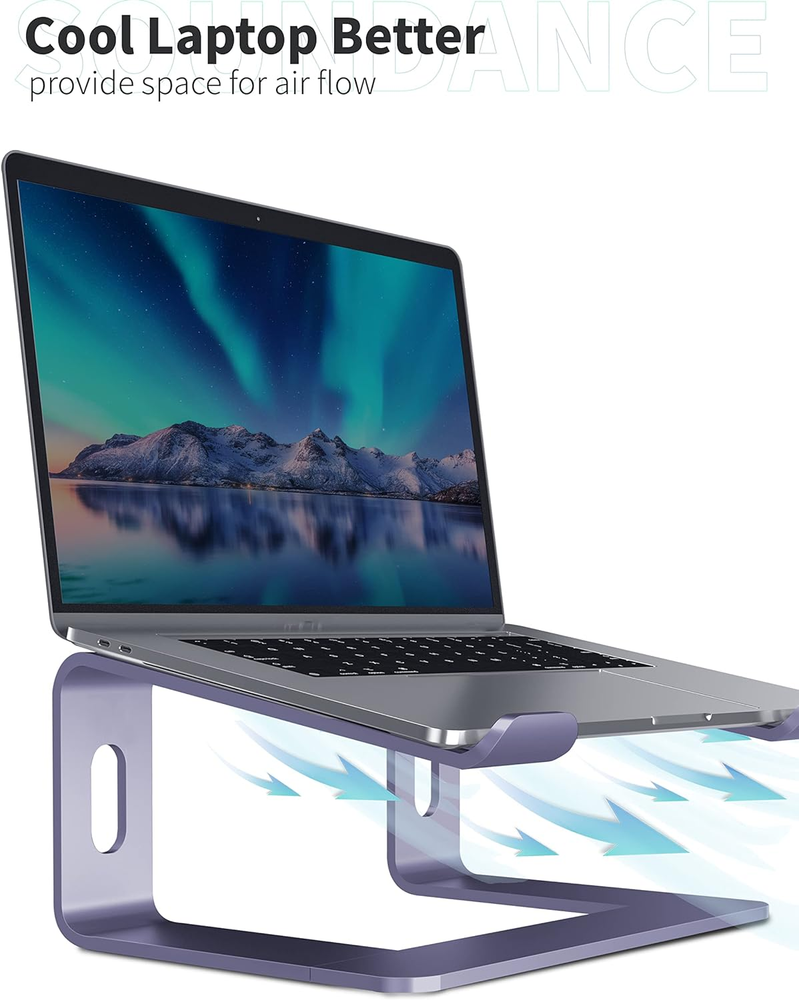 Aluminum Laptop Stand Ergonomic Riser for Desk Work and Comfort