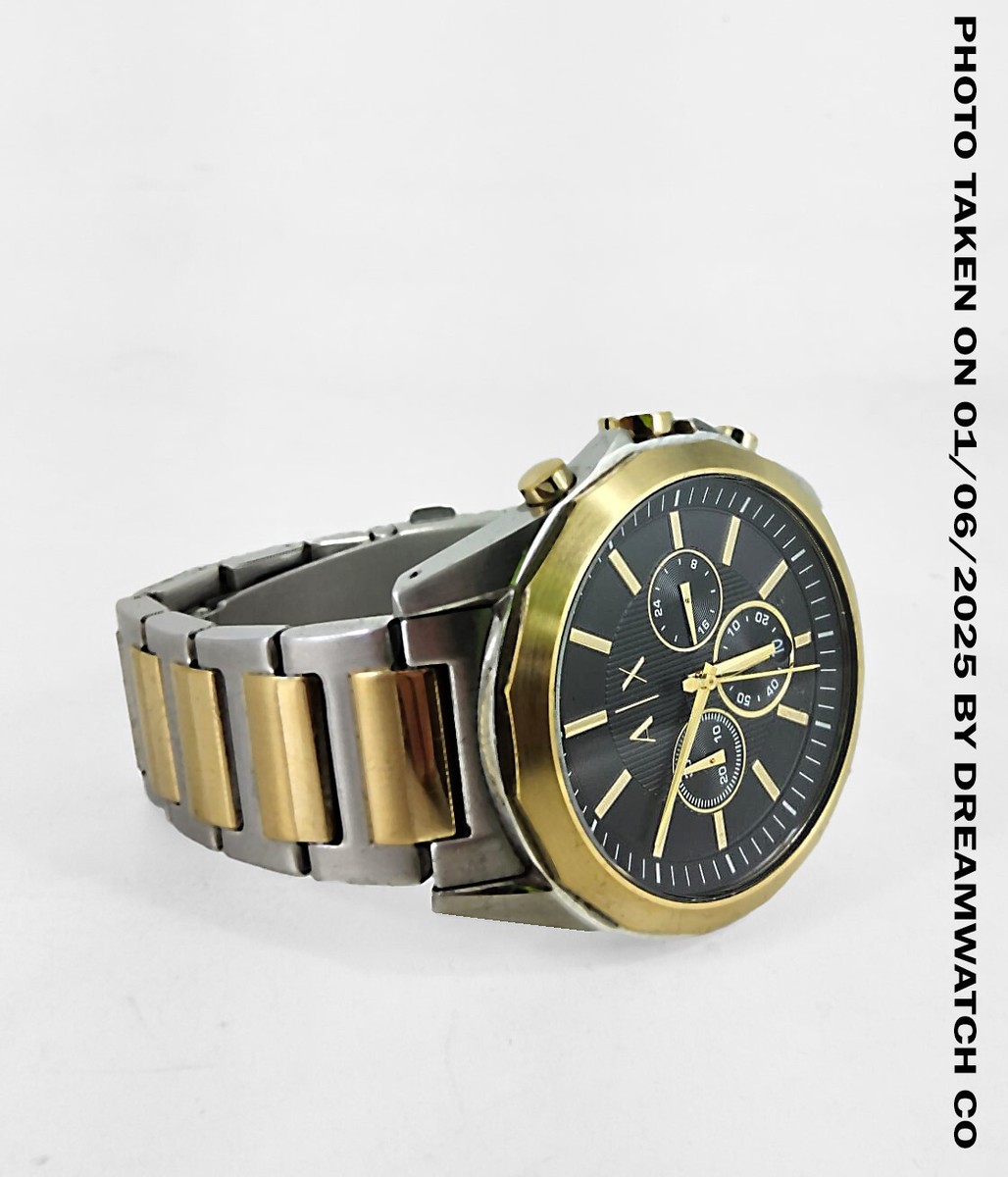 100% Genuine Armani Exchange AX2617 Two Tone Gold Bracelet