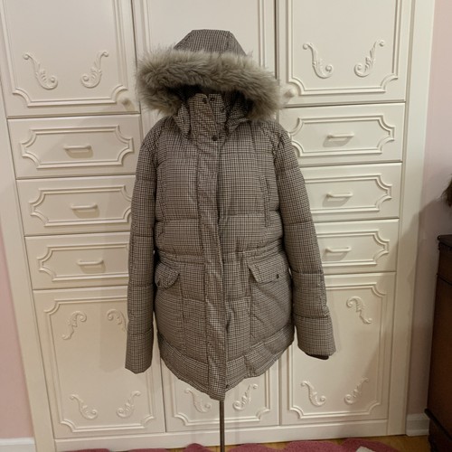 LAUREN RALPH LAUREN HOODED HOUNDSTOOTH PUFFER COAT JACKET FAUX FUR TRIM XXL - Picture 9 of 19