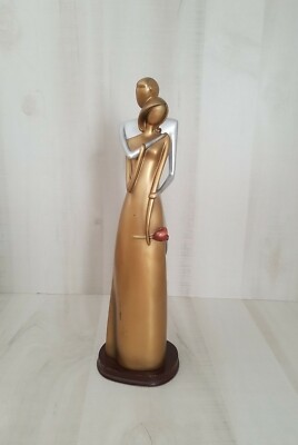 Romantic Young Couple Figurine in Love Statue Sculpture Bronze and Silver 15.5''