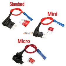 12V ACS Add A Circuit Fuse Micro/Mini/Standard TAP Adapter Blade Fuse Holder 10A