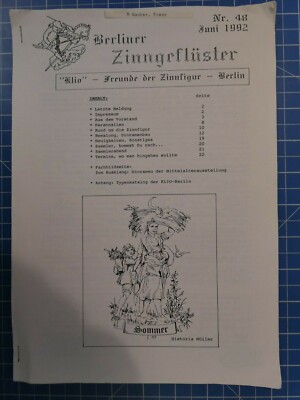 Berliner Zinngeflüster Zeitung der Klio Nr.48 Juni 1992 H2223