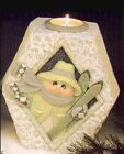 Ceramic Bisque~ Ready to Paint~ Snowman with Skis~ Candle Holder (Lrg)