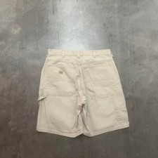 Vintage Y2K Lee dungaree cream beige carpenter skater jorts