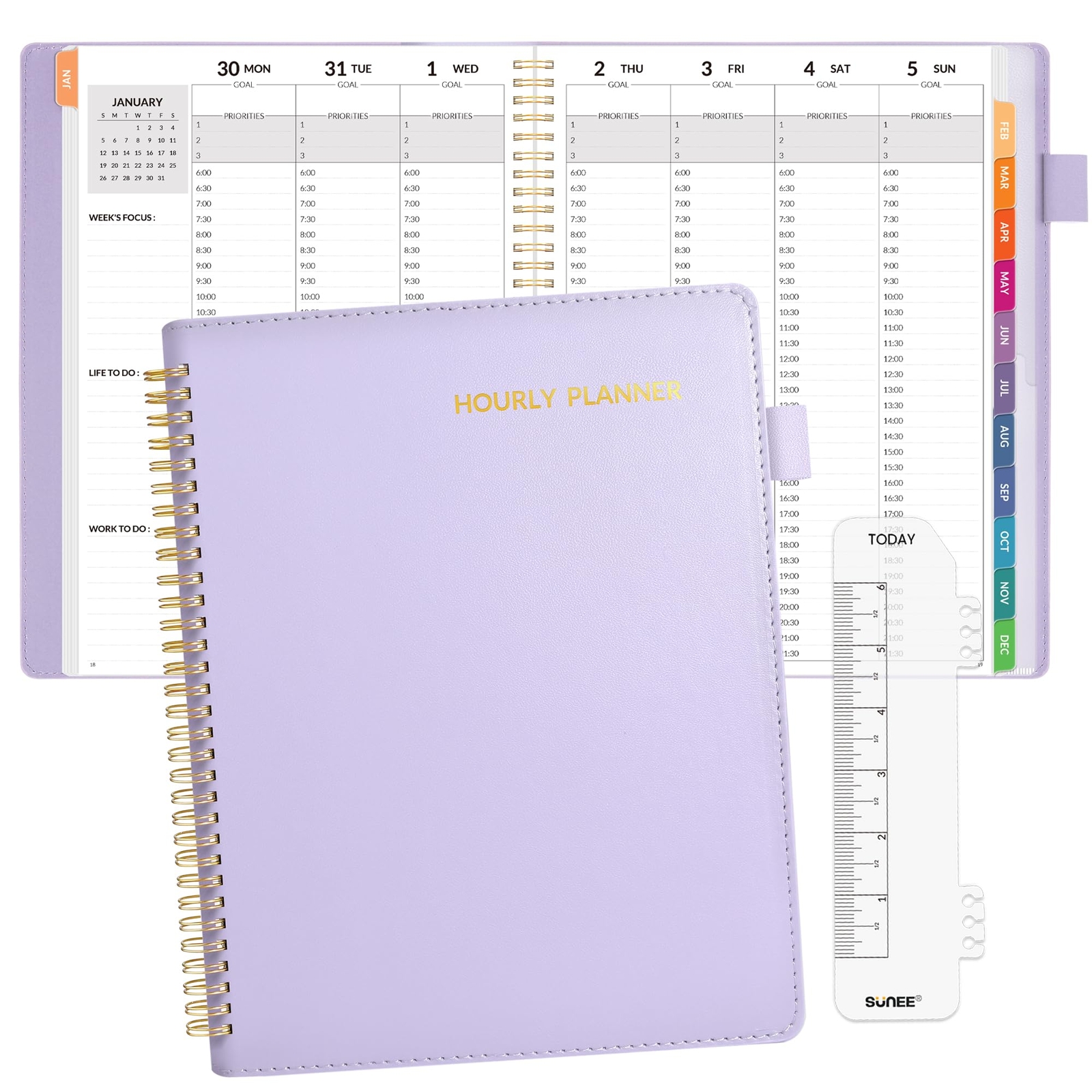 SUNEE 2025 Weekly Planner - Hourly Schedule 9