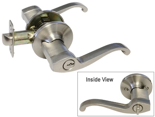 Entry Entrance Keyed Deadbolt Combo Satin Nickel Door Locks lever Brushed 835 - Picture 2 of 5