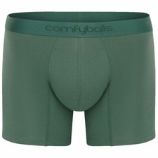 Comfyballs Mens Cotton Long Boxer - Ghost Moss Khaki